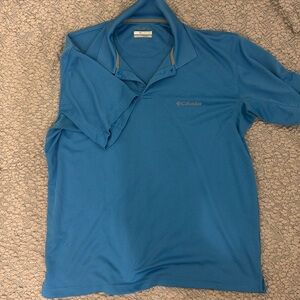 Blue Columbia Omni Shade Polo- size Large